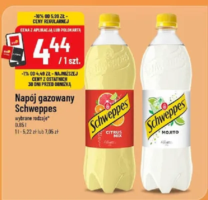 Napój gazowany Schweppes wybrane rodzaje promocja w POLOmarket