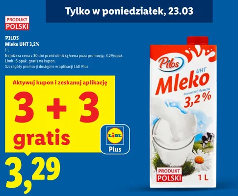 Mleko UHT 3,2% promocja w Lidl