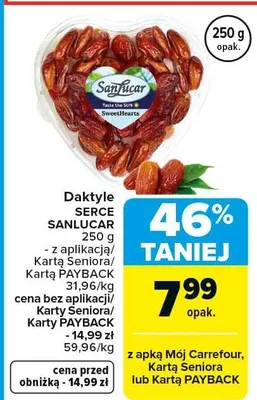 Daktyle suszone serce promocja w Carrefour