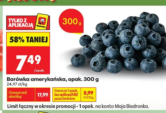 Borówka amerykańska promocja w Biedronka