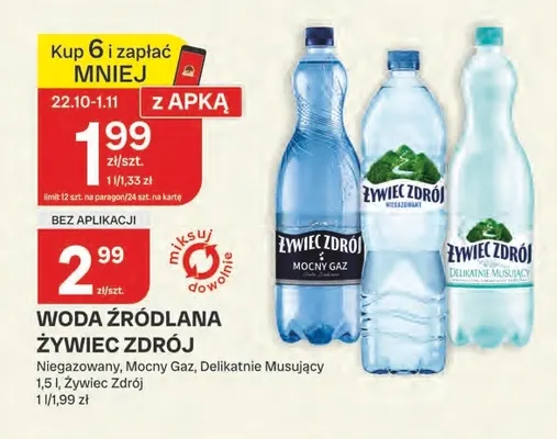 Woda źródlana niegazowana Żywiec Zdrój promocja w Chorten