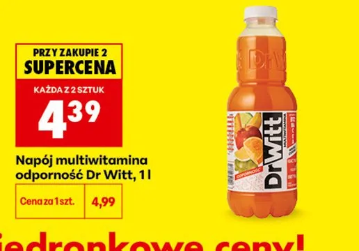Napój multiwitamina odporność Dr Witt promocja w Biedronka