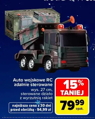 Auto wojskowe RC zdalnie sterowane promocja w Carrefour