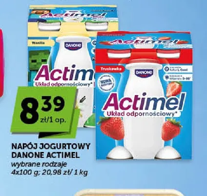 Napój jogurtowy Danone Actimel truskawka 4-pak promocja w Euro Sklep