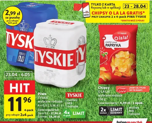 Piwo tyskie wybrane rodzaje promocja w Intermarche