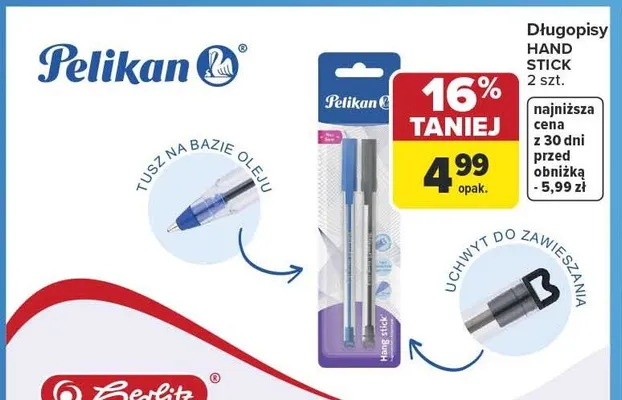 Długopisy Hand Stick Pelikan promocja w Carrefour