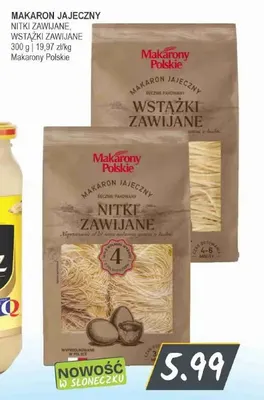 Makaron jajeczny wstążki zawijane Makarony Polskie promocja w Słoneczko