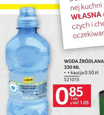 Woda źródlana Topseller promocja w Selgros