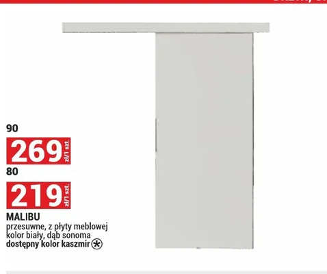 Drzwi przesuwne Malibu 90 promocja w Merkury Market