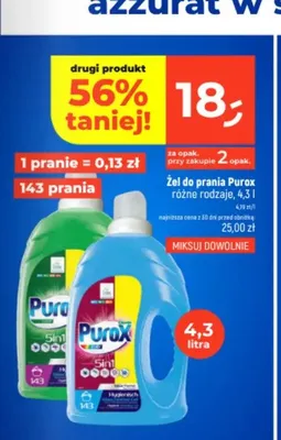 Żel do prania Purox Universal promocja w Dealz