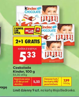 Czekolada Kinder promocja w Biedronka
