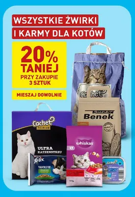 Żwirki i karmy dla kotów promocja w Aldi