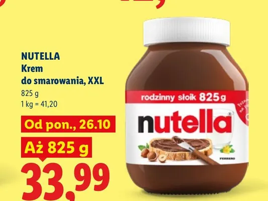 Krem do smarowania XXL Nutella promocja w Lidl