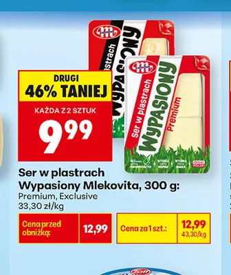Ser w plastrach Wypasiony Mlekovita Exclusive promocja w Biedronka