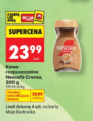 Kawa rozpuszczalna Nescafé Crema promocja w Biedronka