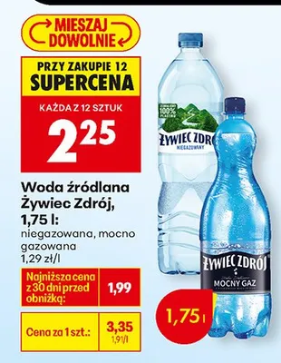 Woda źródlana mocno gazowana promocja w Biedronka