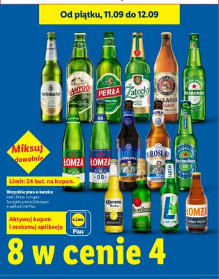 Piwa w butelce promocja w Lidl
