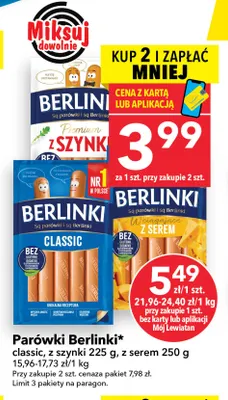 Parówki Berlinki z szynki promocja w LEWIATAN