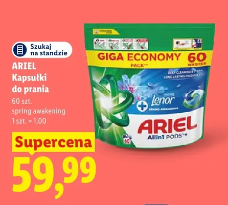 Kapsułki do prania Ariel Allin1 Pods Touch of Lenor Spring Awakening 60-pak promocja w Lidl