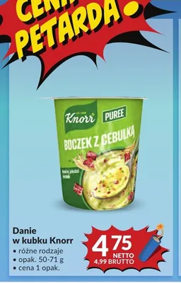 Danie w kubku Knorr Boczek z cebulką promocja w Makro