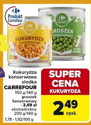 Kukurydza konserwowa słodka groszek konserwowy ekstraidrobny promocja w Globi