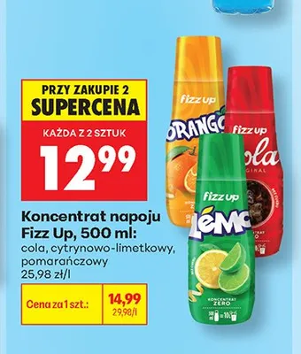 Koncentrat napoju Fizz Up o smaku pomarańczowym promocja w Biedronka