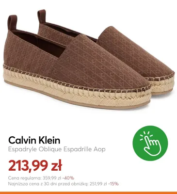 Espadryle Calvin Klein Oblique Espadrille Aop promocja w eobuwie.pl