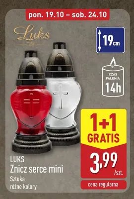 Znicz serce mini Luks promocja w Aldi