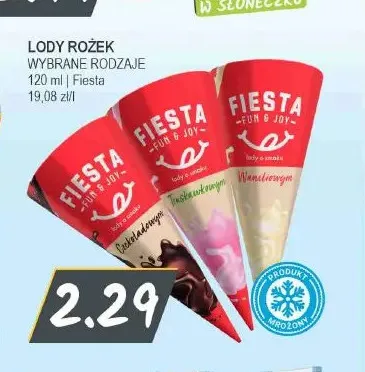 Lody rożek truskawkowy Fiesta promocja w Słoneczko