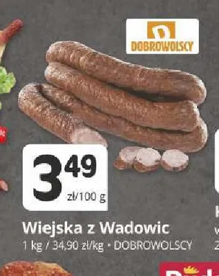 Kiełbasa Wiejska z Wadowic Dobrowolscy promocja w Marketvita
