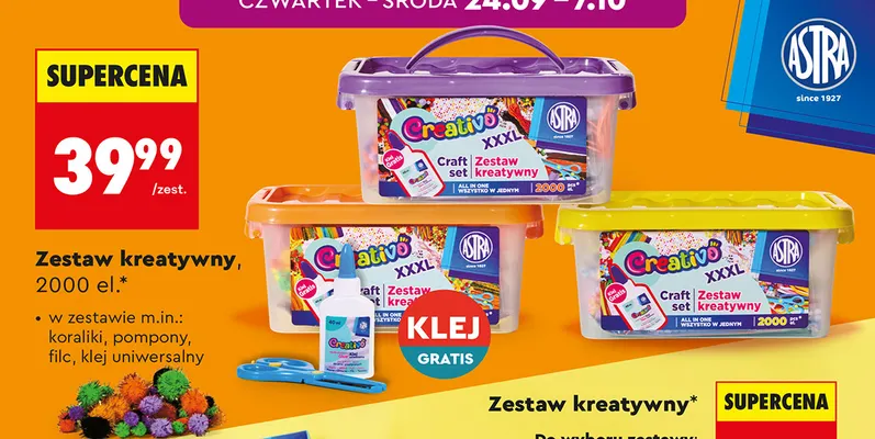 Zestaw kreatywny 2000 el. Creativo Astra promocja w Biedronka