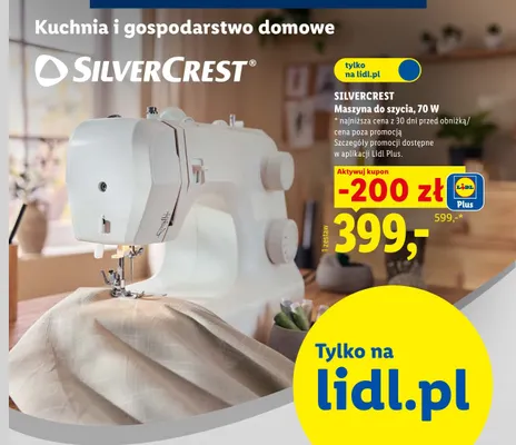 Maszyna do szycia Silvercrest 70W promocja w Lidl