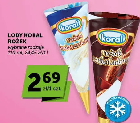 Lody koral rożek promocja w Euro Sklep