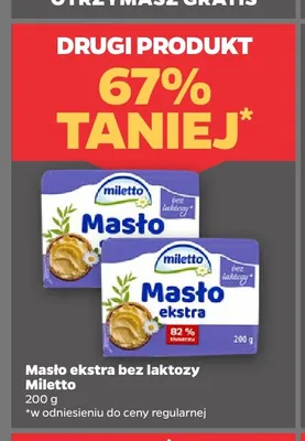 Masło ekstra bez laktozy Miletto promocja w Netto