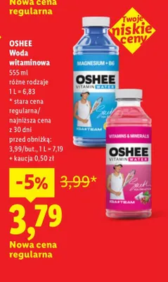 Woda witaminowa Oshee witaminy i minerały promocja w Lidl