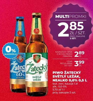 Piwo bezalkoholowe Žatecký Nealko promocja w Duży Ben
