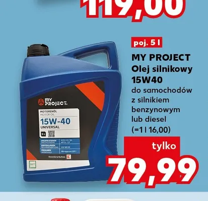 Olej silnikowy My Project 15W40 promocja w Kaufland