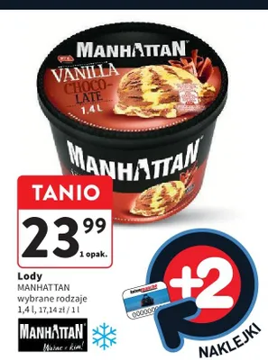 Lody MANHATTAN Vanilla Chocolate promocja w Intermarche