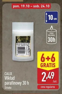 Wkład parafinowy 30 h Calix promocja w Aldi