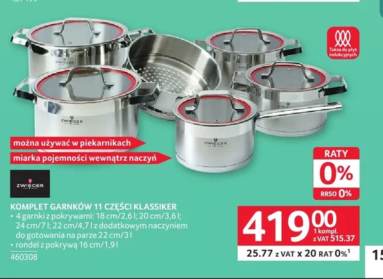 Komplet garnków Zwieger Klassiker 11 części promocja w Selgros