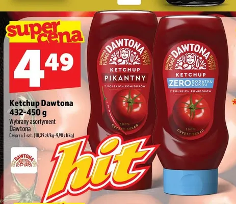 Ketchup zero dodatku cukru Dawtona promocja w TOPAZ