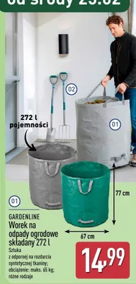 Worek na odpady ogrodowe składany 272 l Gardenline promocja w Aldi