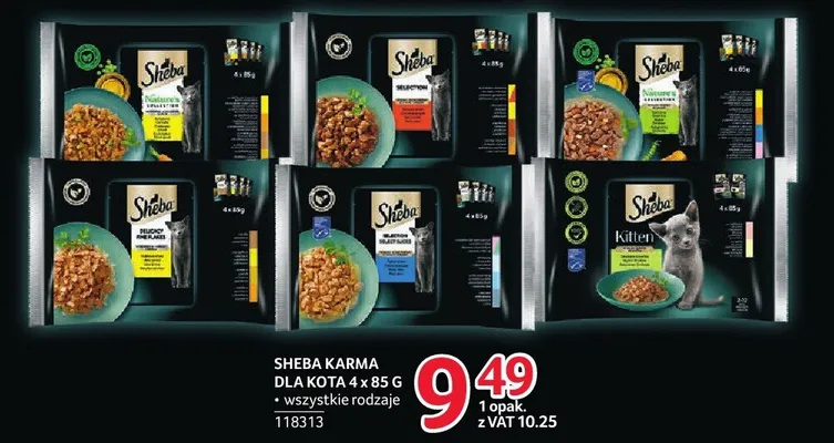 Karma dla kota SHEBA 4 x 85 g promocja w Selgros