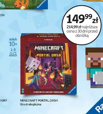 Gra strategiczna Ravensburger Minecraft Portal Dash promocja w Empik