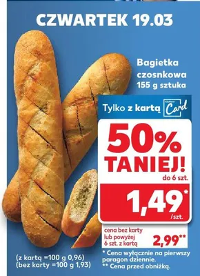 Bagietka czosnkowa promocja w Kaufland