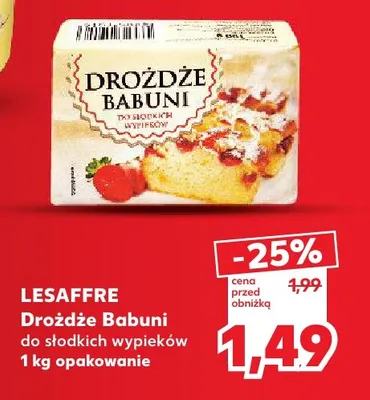 Drożdże Babuni do słodkich wypieków Lesaffre promocja w Kaufland