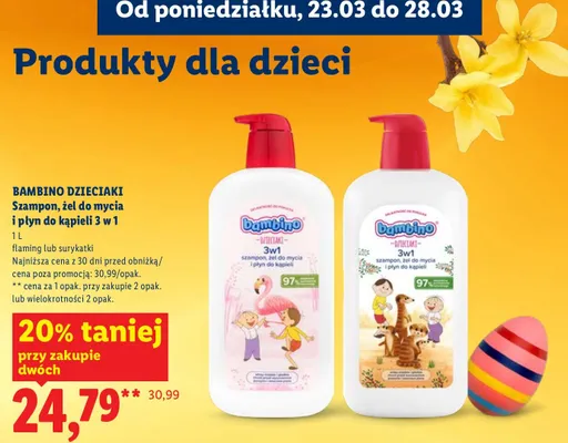 Szampon, żel do mycia i płyn do kąpieli 3 w 1 promocja w Lidl