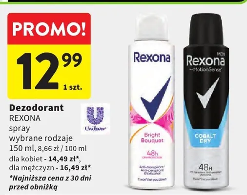 Dezodorant spray Rexona promocja w Intermarche