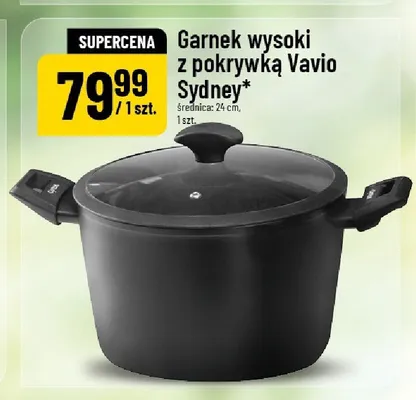 Garnek wysoki z pokrywką Vavio Sydney 24 cm promocja w POLOmarket
