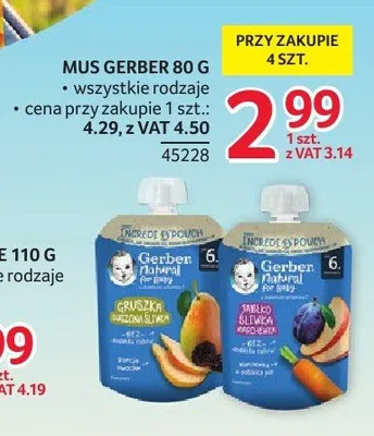 Mus Gerber Jabłko śliwka marchewka promocja w Selgros
